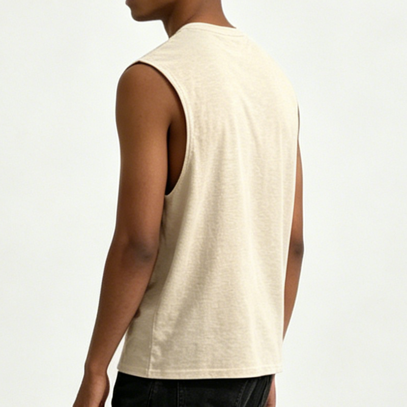 Round-neck sleeveless vest