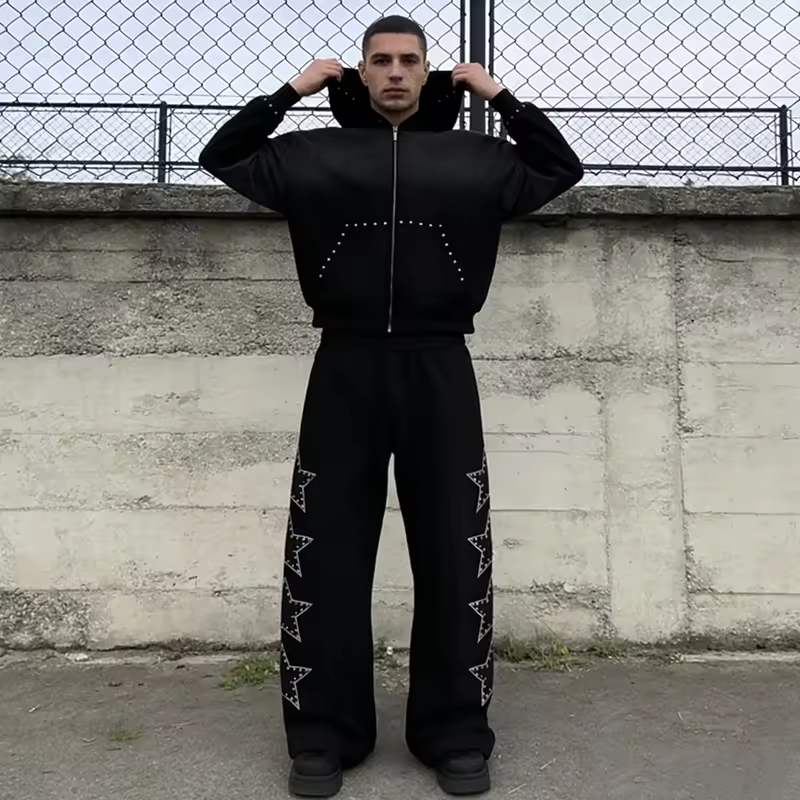 Streetwear Vintage Washed Tracksuit