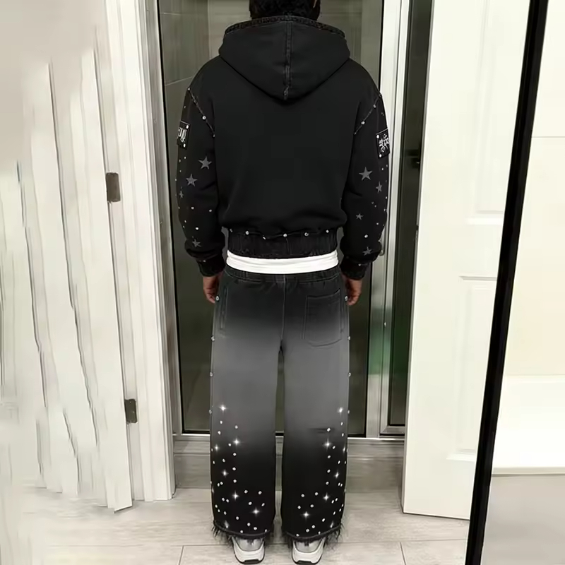 Streetwear Washed Tracksuit Men