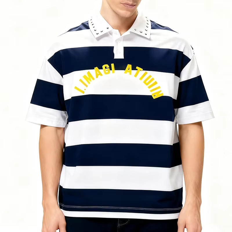 Classic Striped Short-sleeve Polo Shirt
