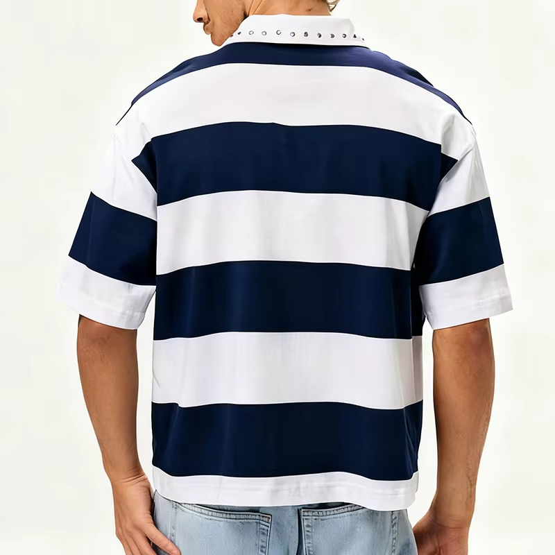 Classic Striped Short-sleeve Polo Shirt