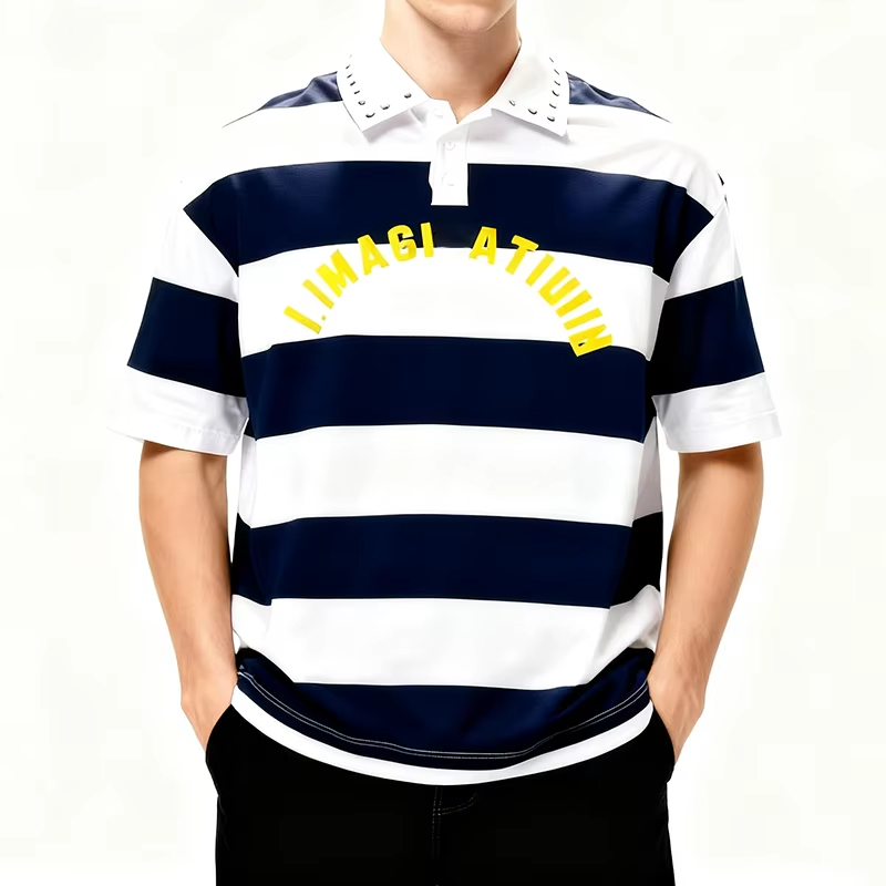 Classic Striped Short-sleeve Polo Shirt