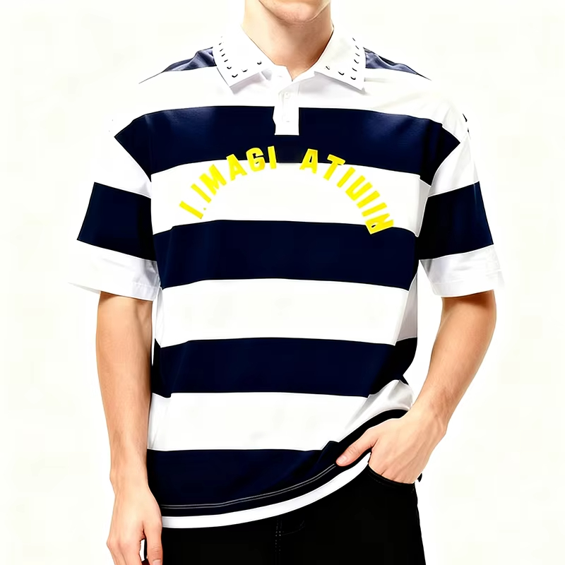 Classic Striped Short-sleeve Polo Shirt
