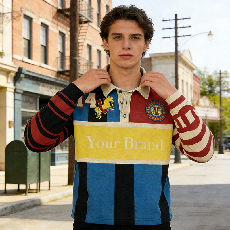 Stripe Rugby Polo Shirt