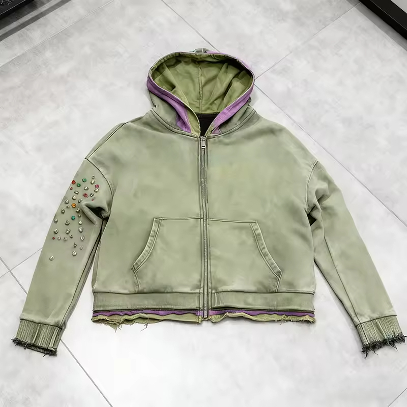 Rhinestone Three Layer Streetwear Hoodie