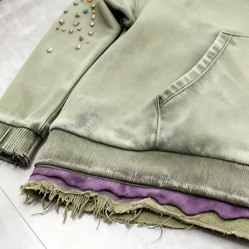 Rhinestone Three Layer Streetwear Hoodie