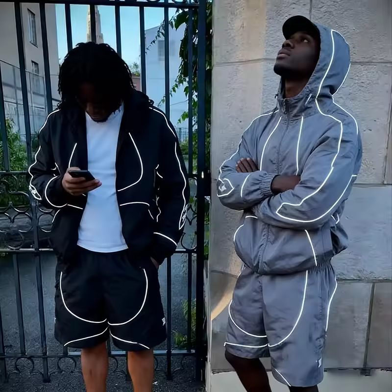 Track Jacket and Shorts Set Tracksuit