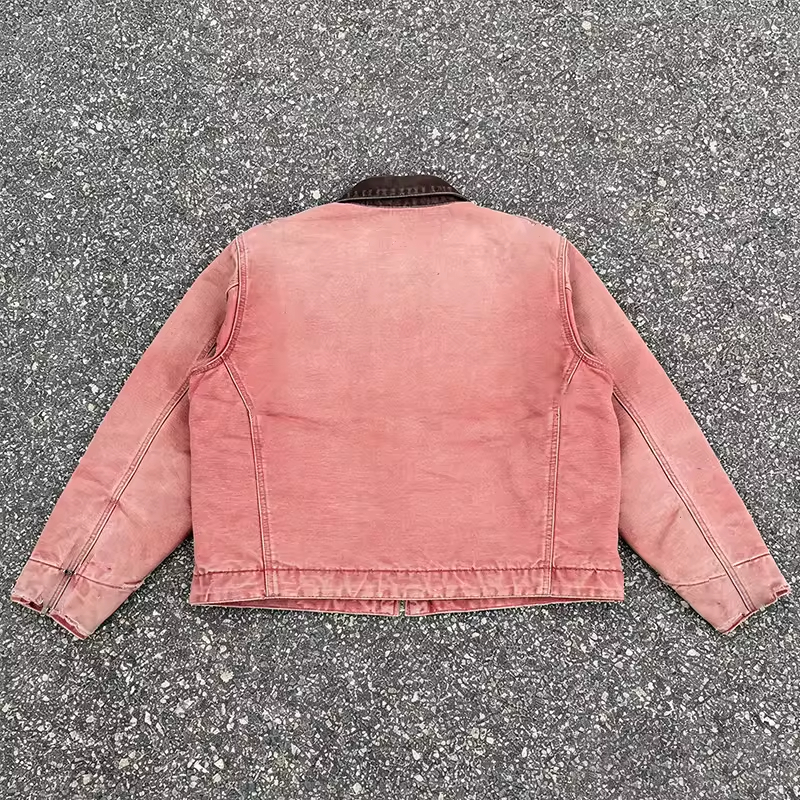 Vintage Washed Cropped Zip Workwear Jacket