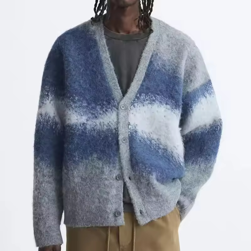 Long Sleeves V-Neck Mohair Cardigan