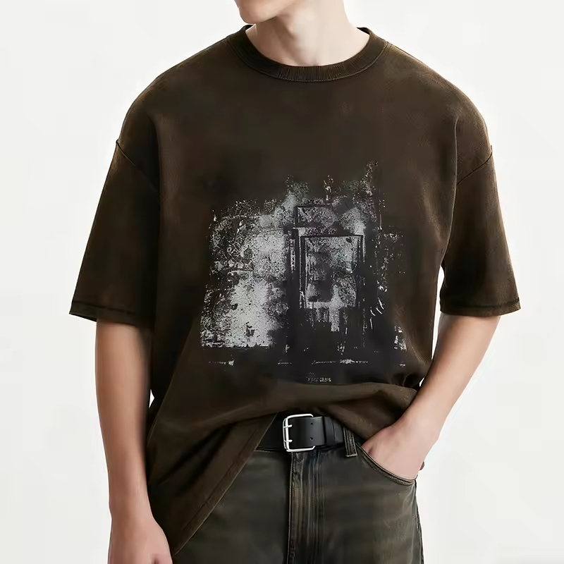 Print Vintage Wash Street Graphic T Shirt