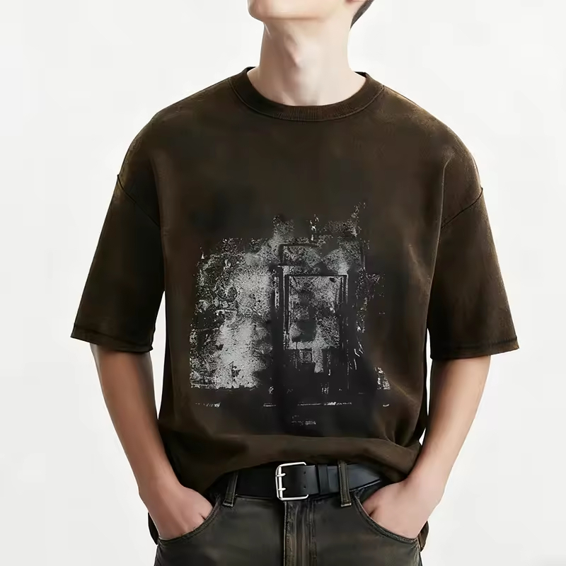 Print Vintage Wash Street Graphic T Shirt