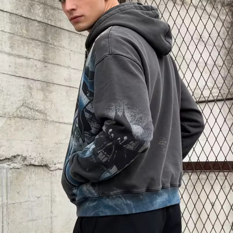Zip up Vintage Streetwear Hoodie