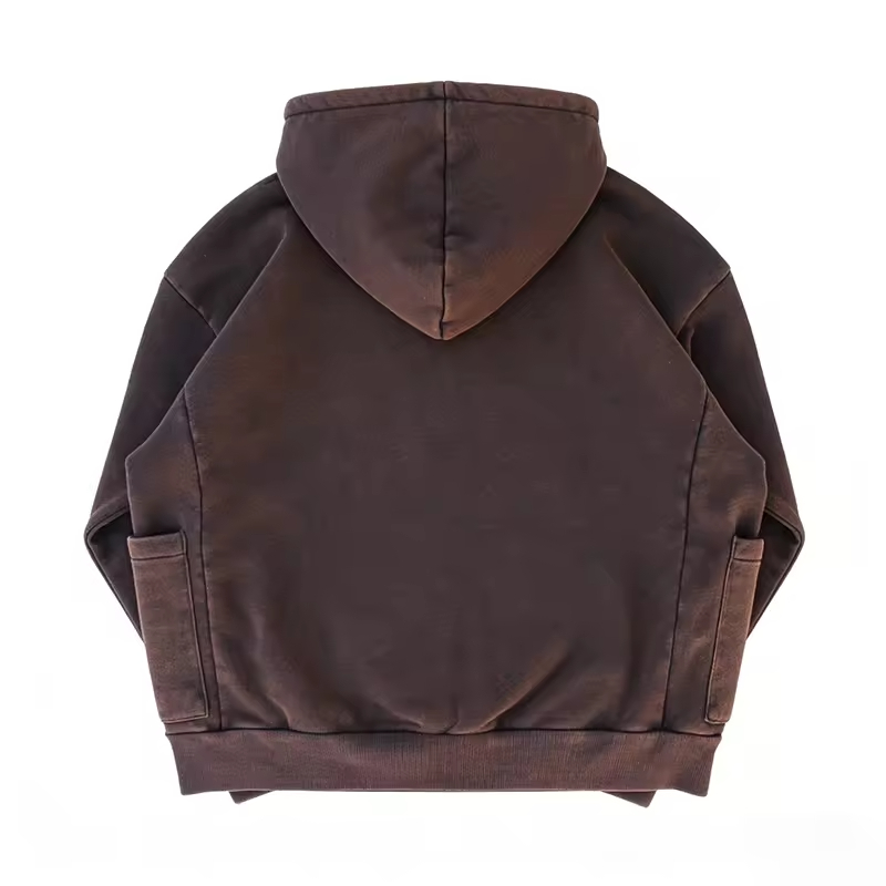 Solid Color Relaxed Fit Street Pullover Hoodie