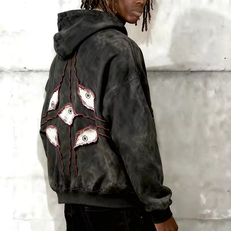 Washed Distressed Heavyweight Hoodie