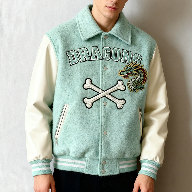 Wool Baseball Jacket for Men
