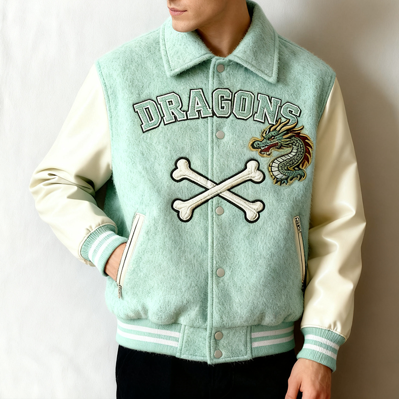 Wool Baseball Jacket for Men