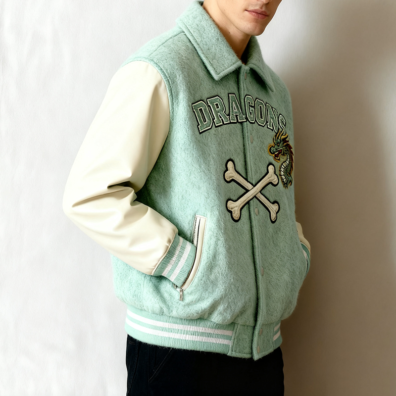 Wool Baseball Jacket for Men