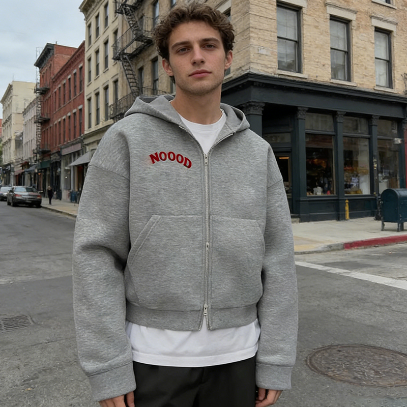 Zip up Boxy Fit Hoodie