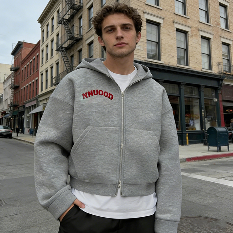 Zip up Boxy Fit Hoodie