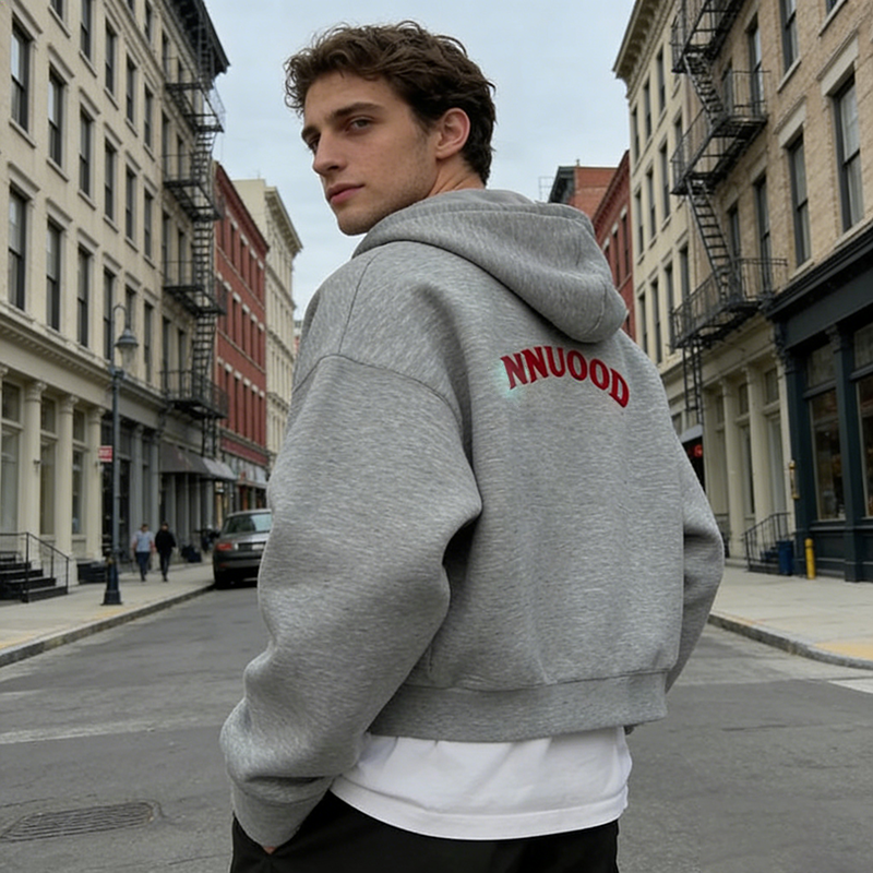 Zip up Boxy Fit Hoodie