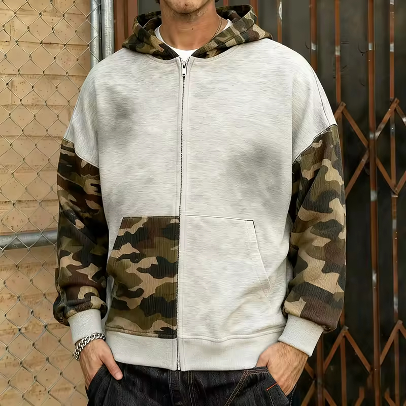 Zip up Camo Hoodie