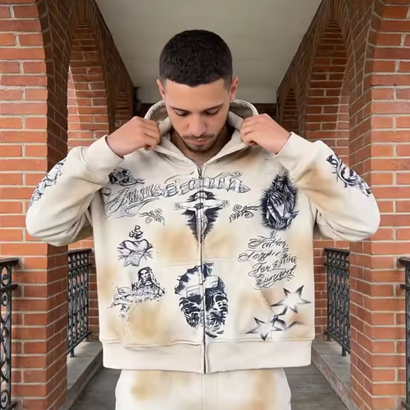 Zip up Cotton Heavy Weight Hoodie