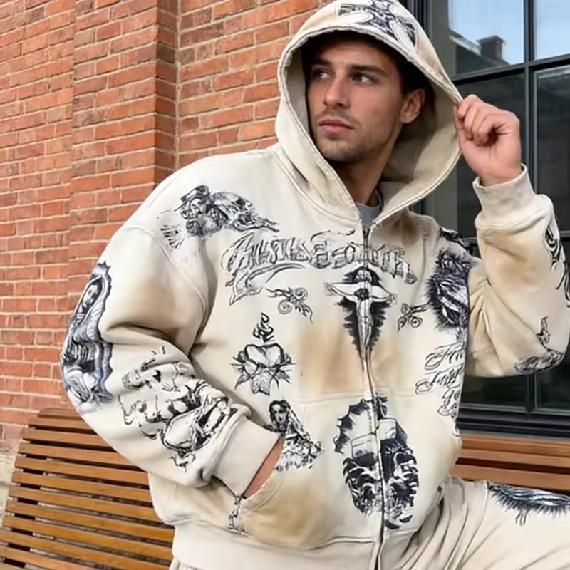 Zip up Cotton Heavy Weight Hoodie