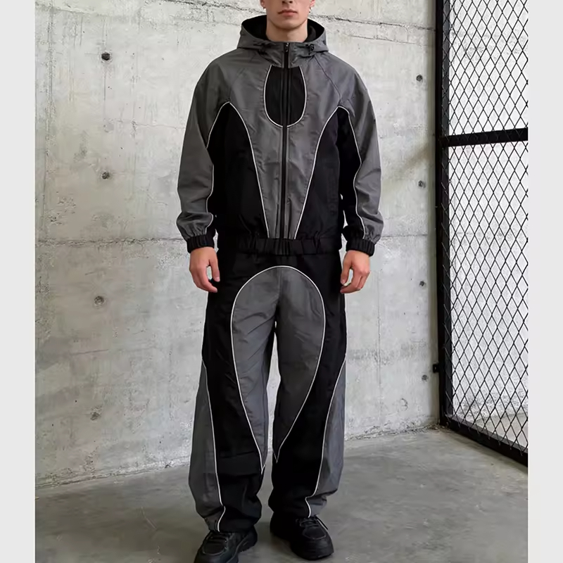Track Zip up Jacket and Shorts Set Mens