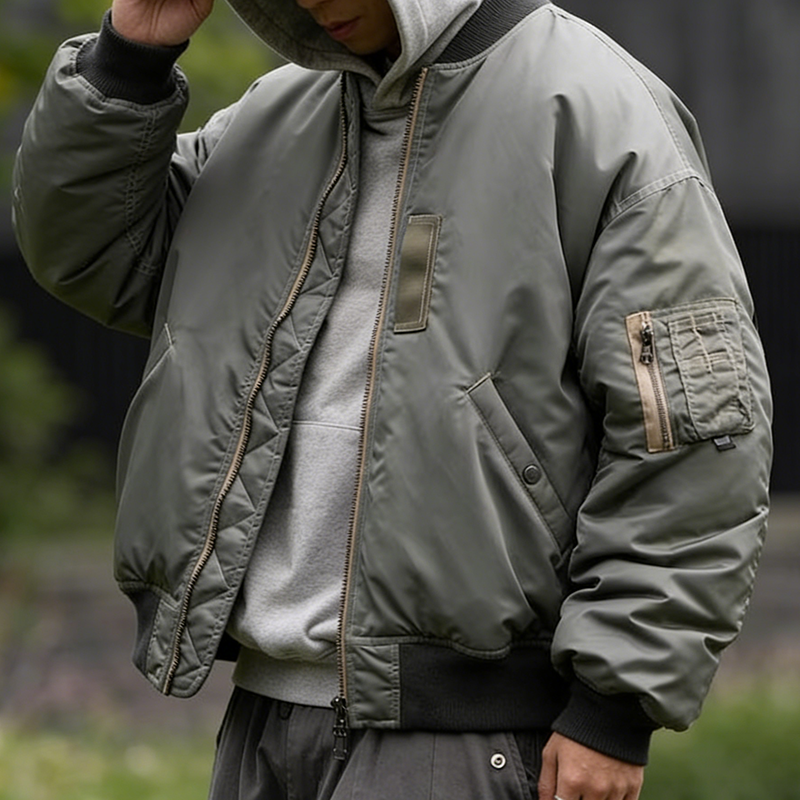 Zipper Bomber Jacket