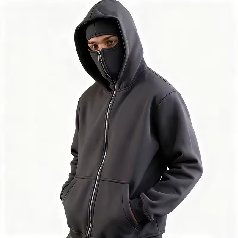 Zip up Balaclava Ninja Hoodie Men