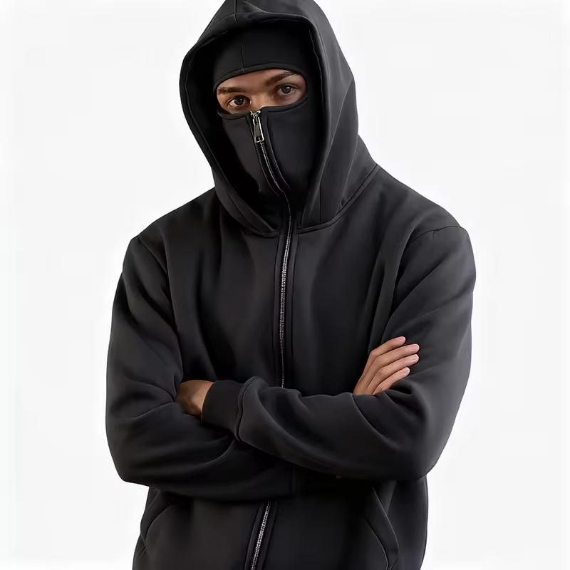 Zip up Balaclava Ninja Hoodie Men