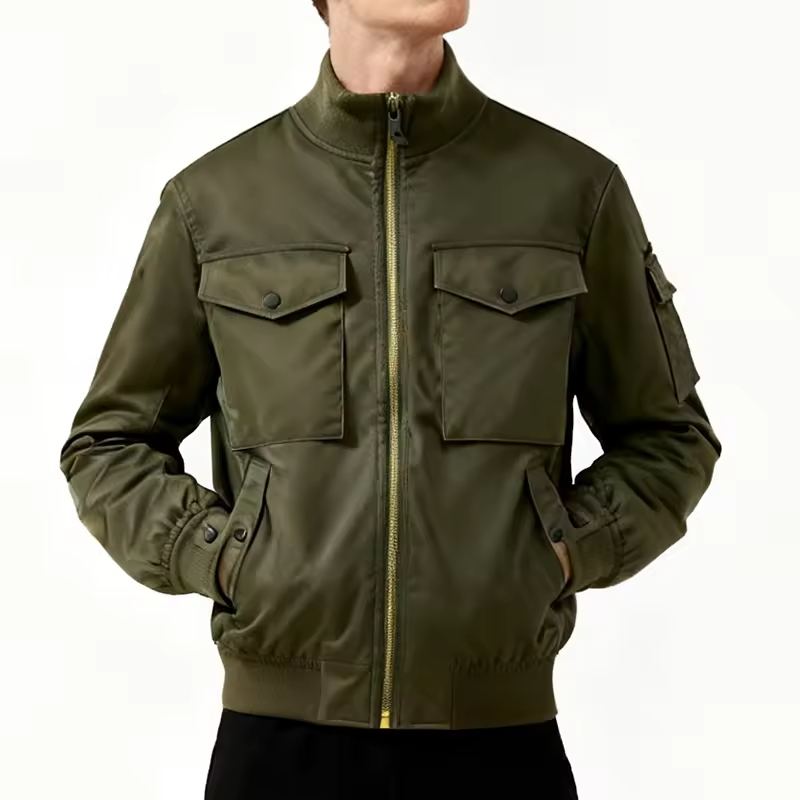 Bomber Utility Jacket with Chest Flap Pockets