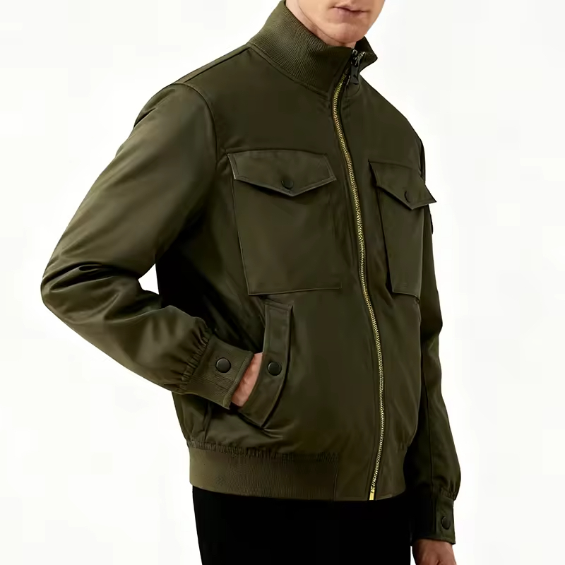 Bomber Utility Jacket with Chest Flap Pockets