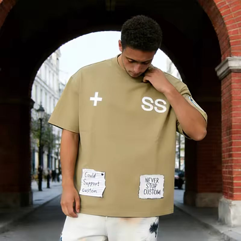 Boxy Cotton  Embroidery T-shirt