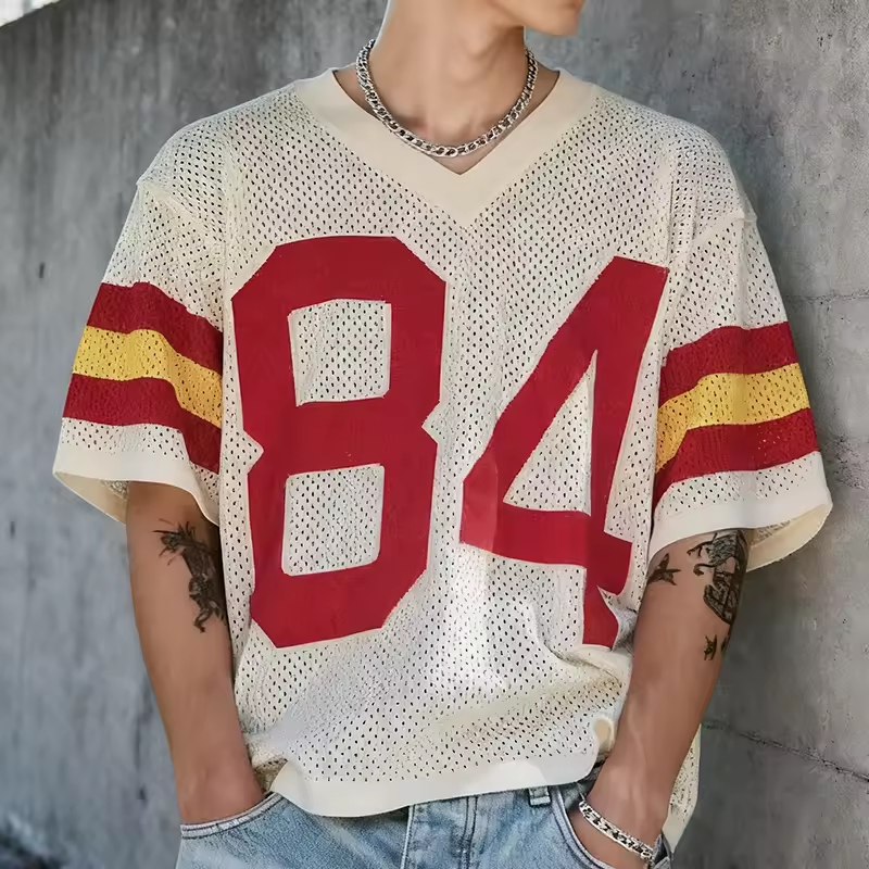 Classic Football Oversized Mesh Jersey T Shirt