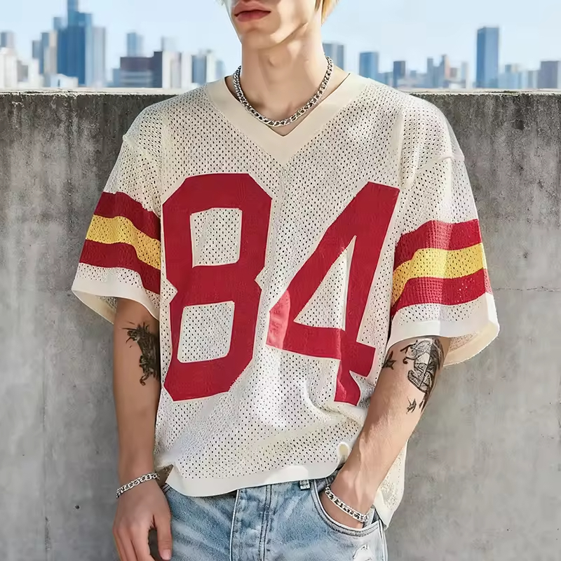 Classic Football Oversized Mesh Jersey T Shirt
