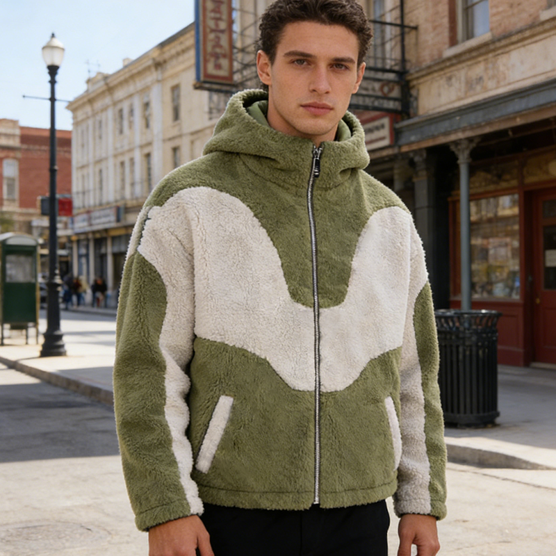 Color Block Fleece Jacket