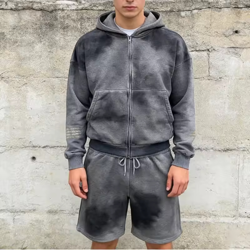 Cotton Shorts Two Piece Joggers Sets