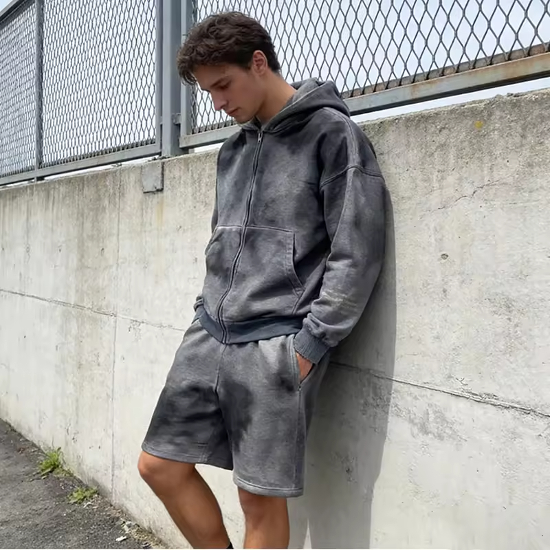 Cotton Shorts Two Piece Joggers Sets