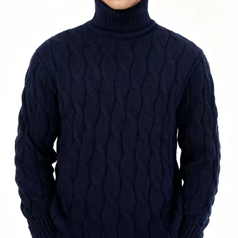 Thick High Neck Solid Pullover Sweater