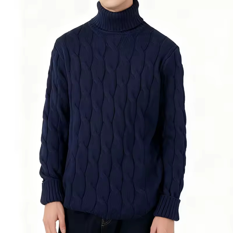 Thick High Neck Solid Pullover Sweater