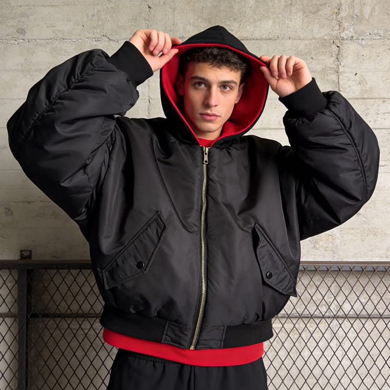 Hooded Bomber Jacket Men