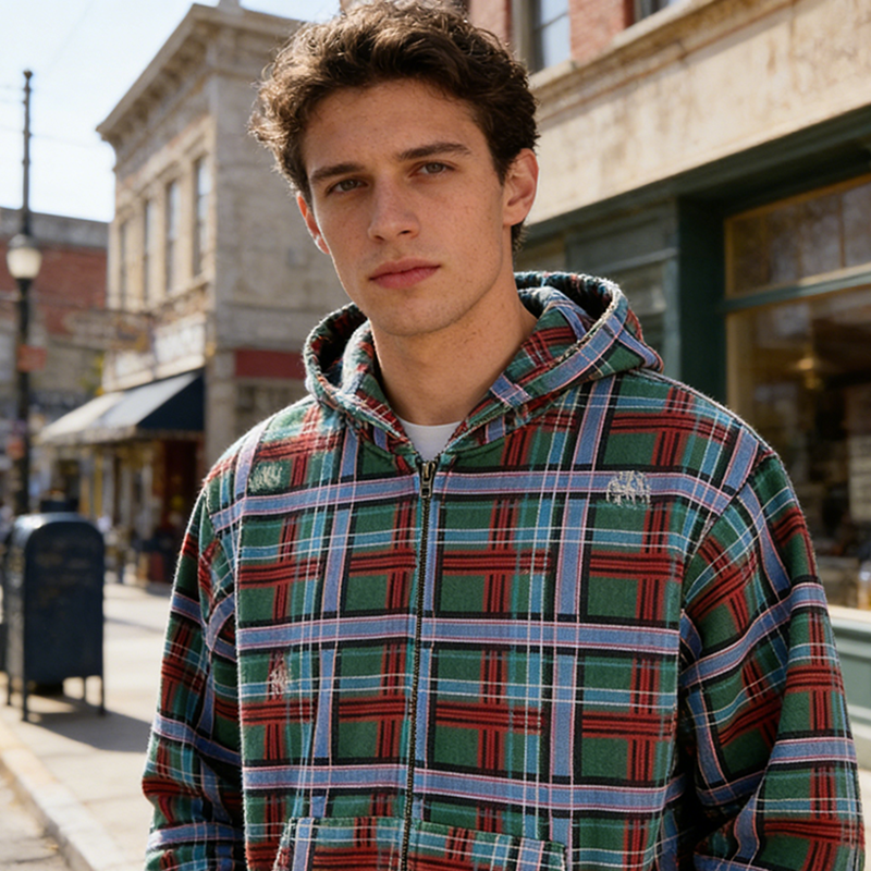 Plaid Boxy Hoodies