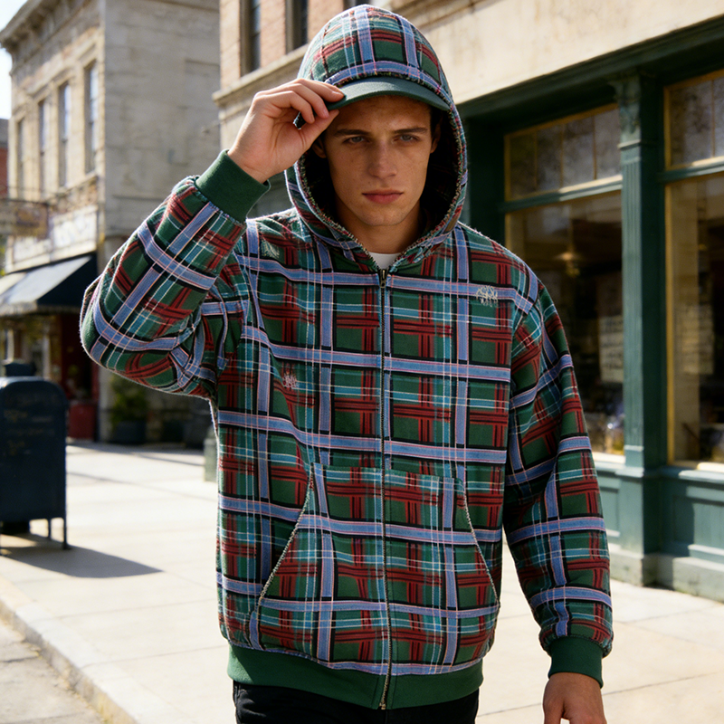 Plaid Boxy Hoodies