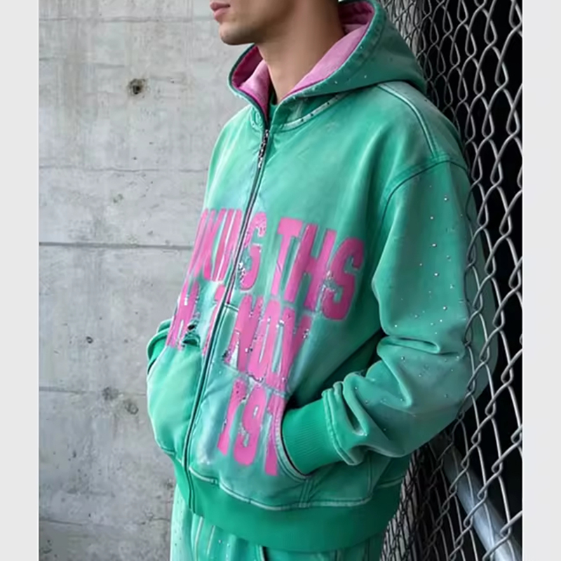 Rhinestone Hoodie Men