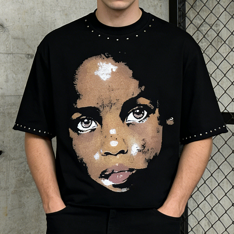 Rhinestone Streetwear T-Shirts