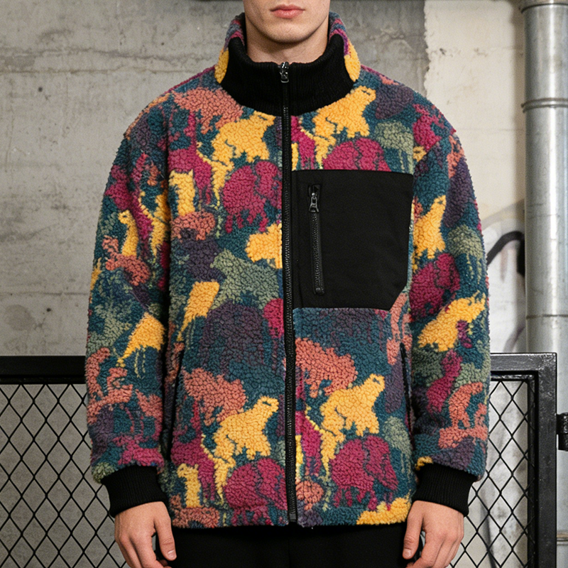 Sherpa Fleece Coat Jacket Men
