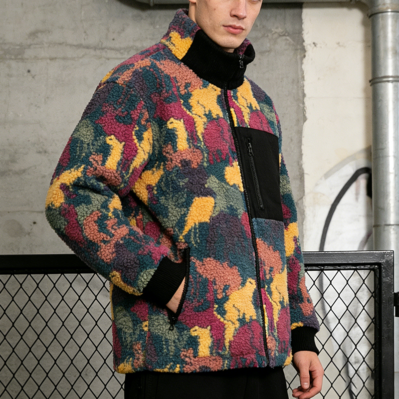 Sherpa Fleece Coat Jacket Men