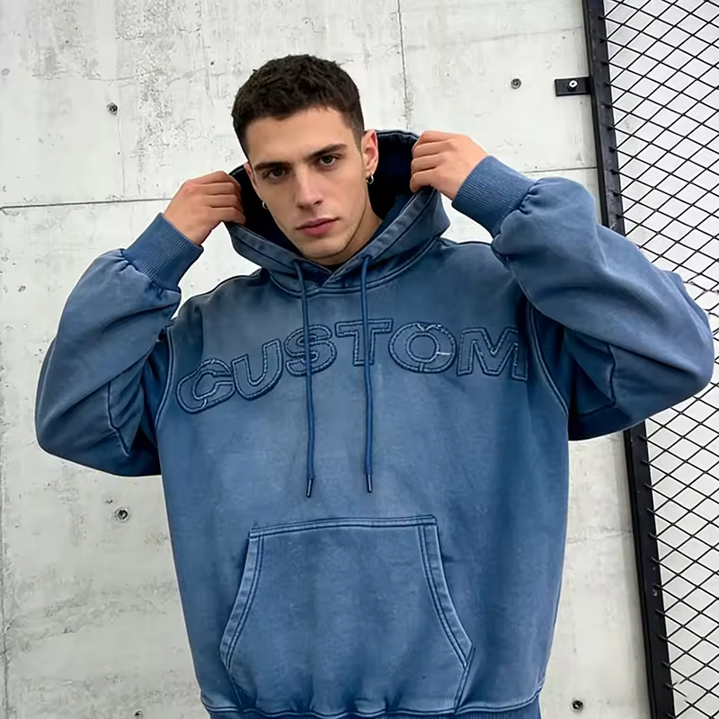 Zipper Distressed Hoodies Men