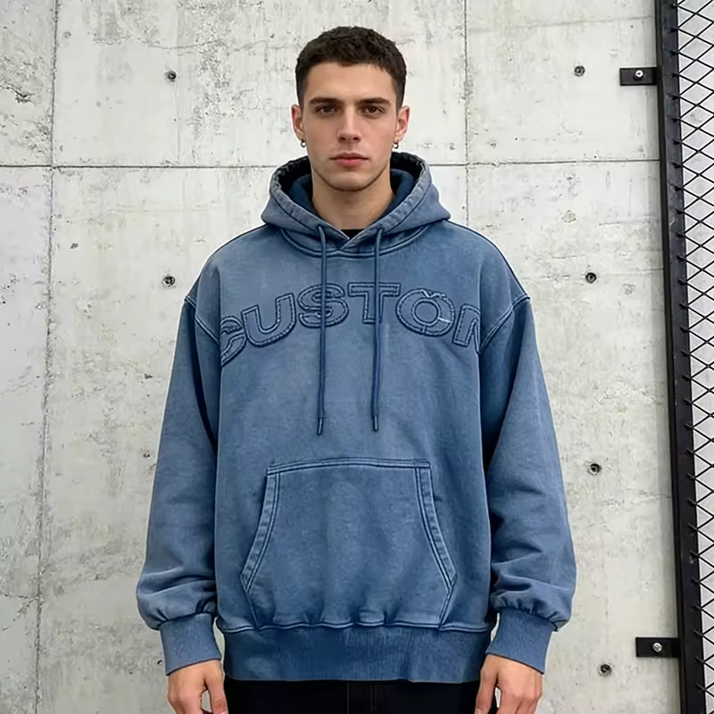 Zipper Distressed Hoodies Men